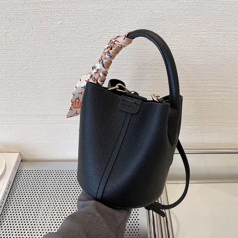 Pink Litchi Pattern Shoulder Bag with Crossbody Strap - Image 8