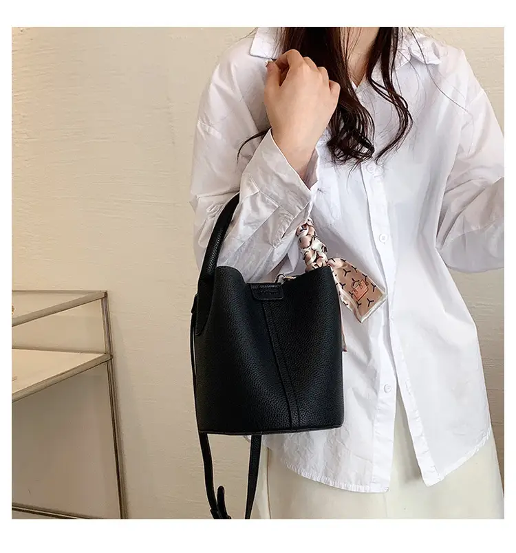Pink Litchi Pattern Shoulder Bag with Crossbody Strap — feature 23