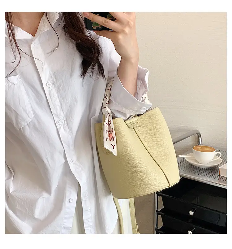 Pink Litchi Pattern Shoulder Bag with Crossbody Strap — feature 25