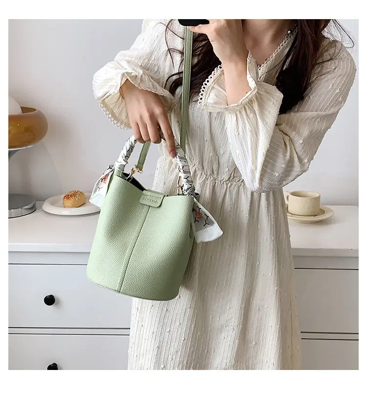 Pink Litchi Pattern Shoulder Bag with Crossbody Strap — feature 26