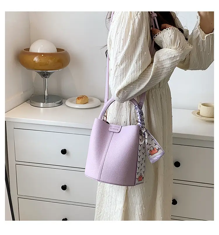 Pink Litchi Pattern Shoulder Bag with Crossbody Strap — feature 29