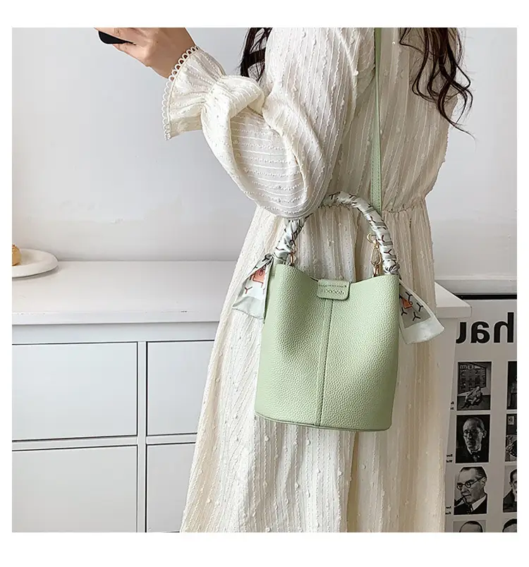 Pink Litchi Pattern Shoulder Bag with Crossbody Strap — feature 30