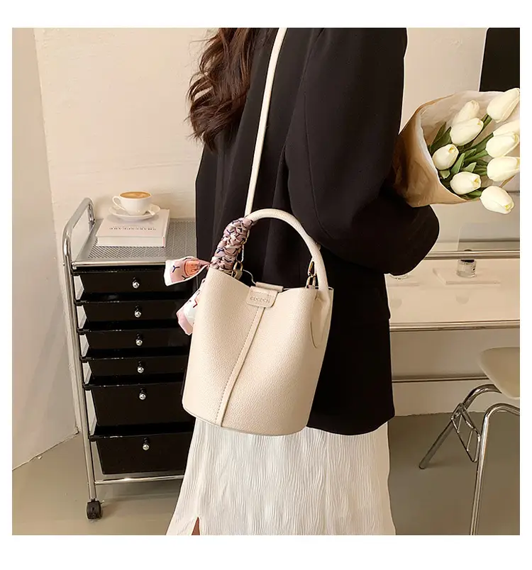 Pink Litchi Pattern Shoulder Bag with Crossbody Strap — feature 34