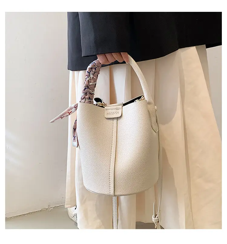 Pink Litchi Pattern Shoulder Bag with Crossbody Strap — feature 38