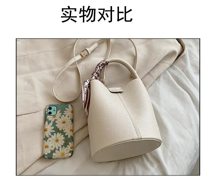 Pink Litchi Pattern Shoulder Bag with Crossbody Strap — feature 4