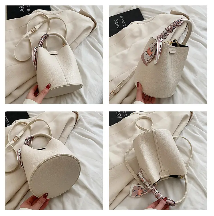 Pink Litchi Pattern Shoulder Bag with Crossbody Strap — feature 6