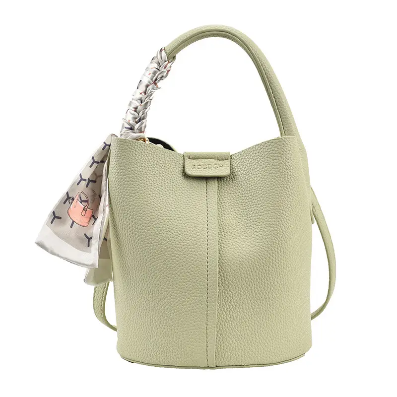 Pink Litchi Pattern Shoulder Bag with Crossbody Strap - Image 4