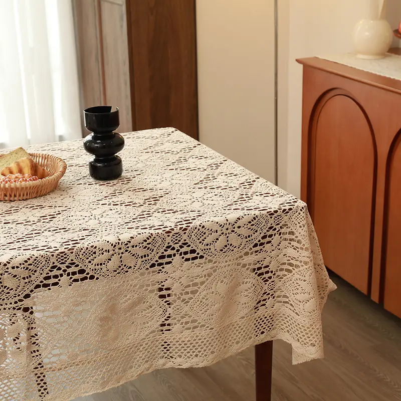 American-Style Retro Crochet Tablecloth, Non-Slip Cover Cloth, Woven Hollow-Out Tablecloth, Beige Cotton Placemat, Cross-Border Dropshipping — feature 16