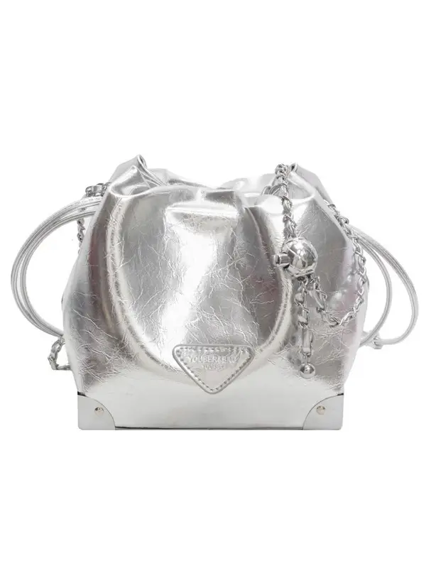 Silver Chain Bucket Bag for Women 2024 - Image 9