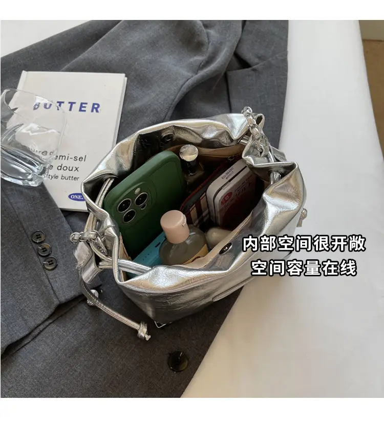 Silver Chain Bucket Bag for Women 2024 — feature 8