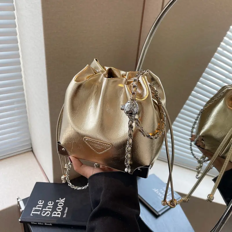 Silver Chain Bucket Bag for Women 2024 - Image 2