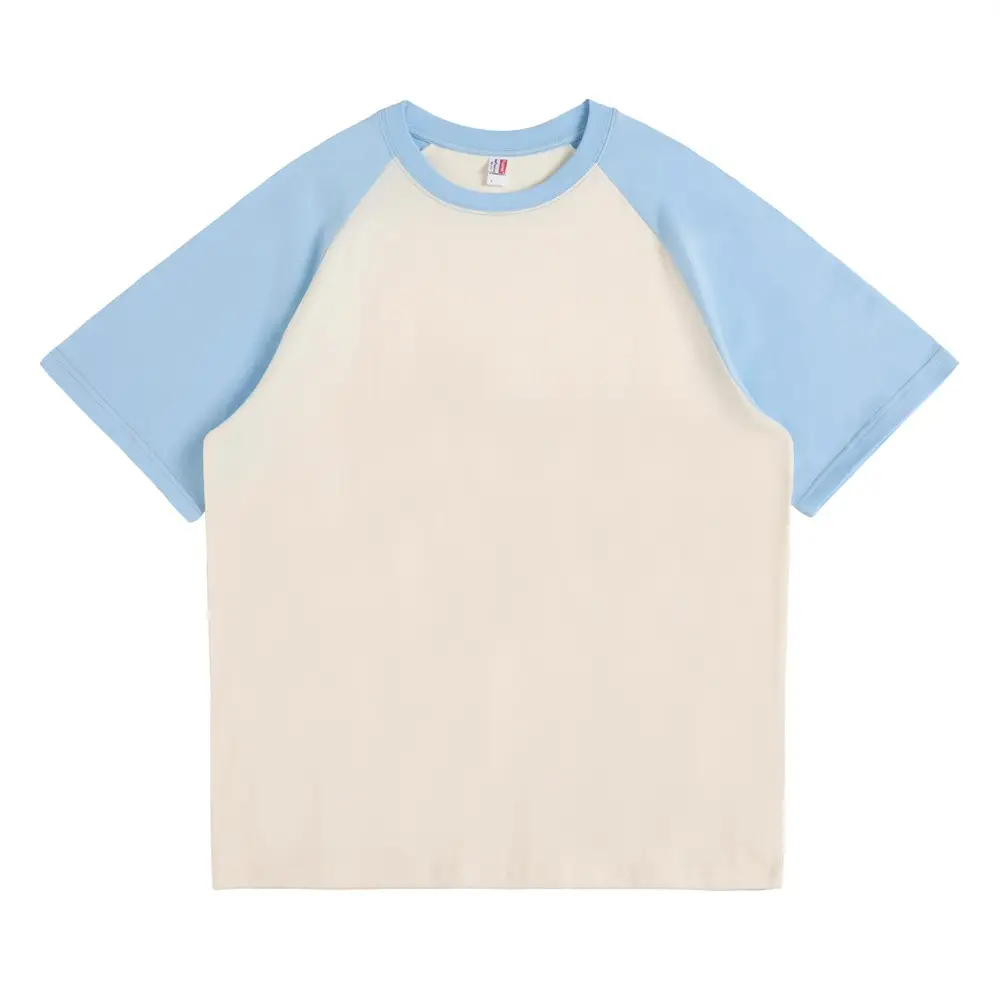 New Men Cotton Rag Shoulder T-Shirt White Pink - Image 5