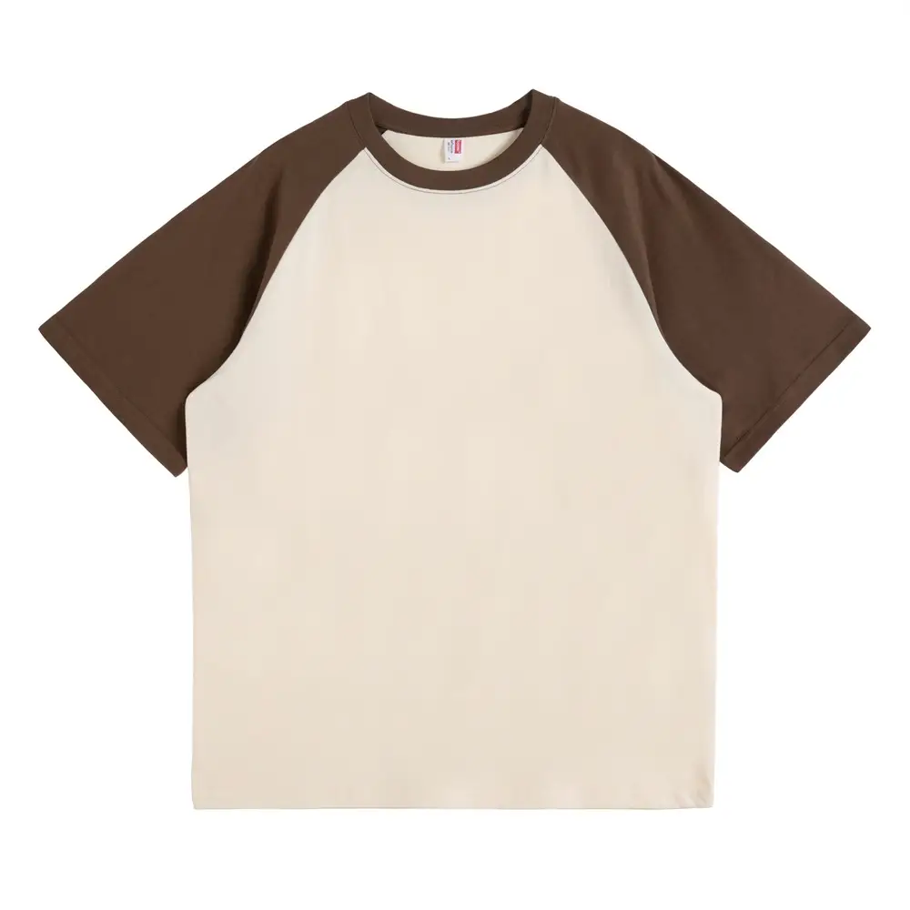 New Men Cotton Rag Shoulder T-Shirt White Pink - Image 3