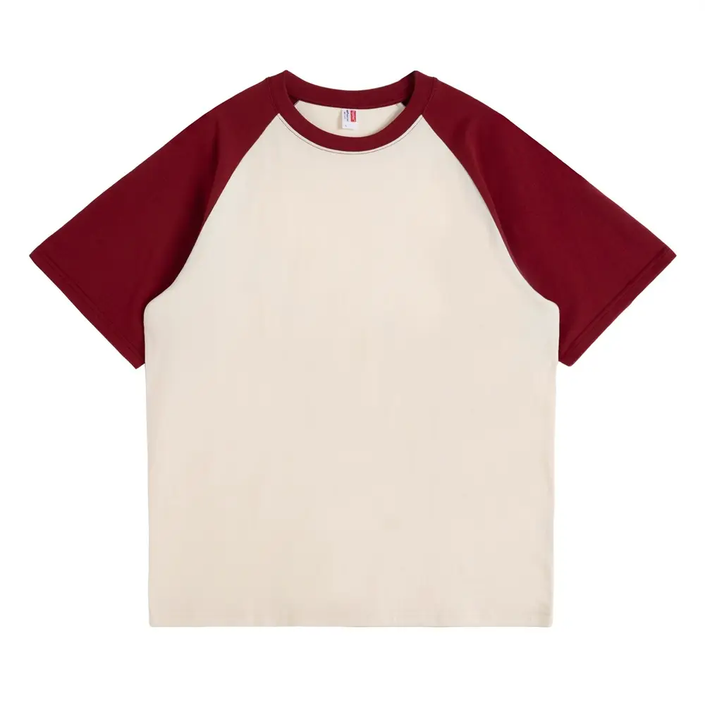 New Men Cotton Rag Shoulder T-Shirt White Pink - Image 7