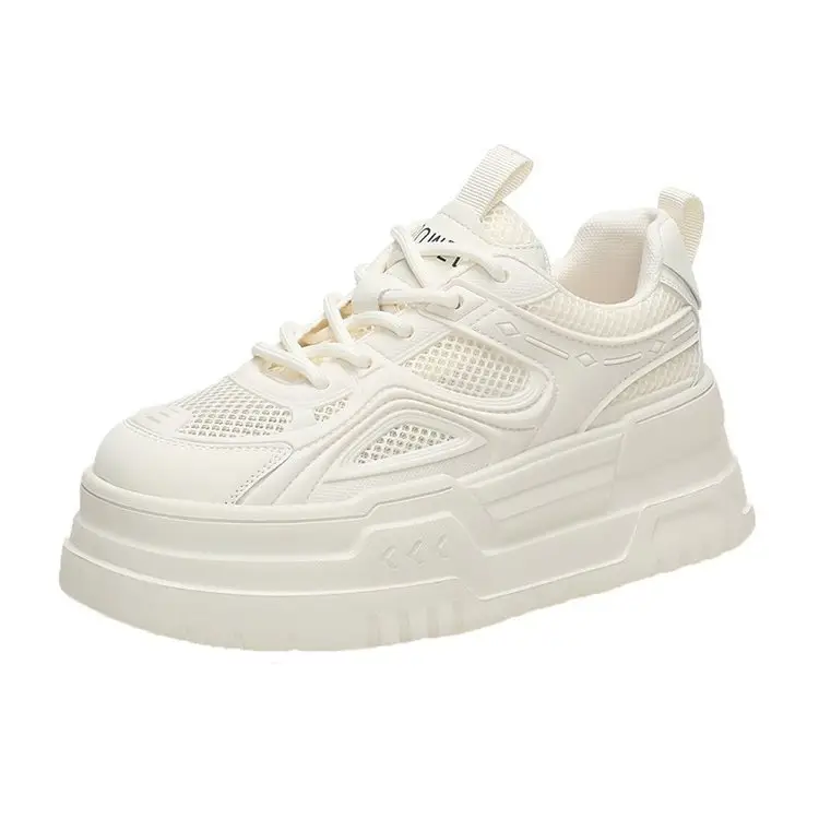Women White Mesh Chunky Sneakers Small 2024 - Image 5