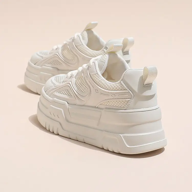 Women White Mesh Chunky Sneakers Small 2024 — feature 2