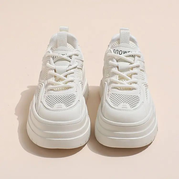 Women White Mesh Chunky Sneakers Small 2024 — feature 4