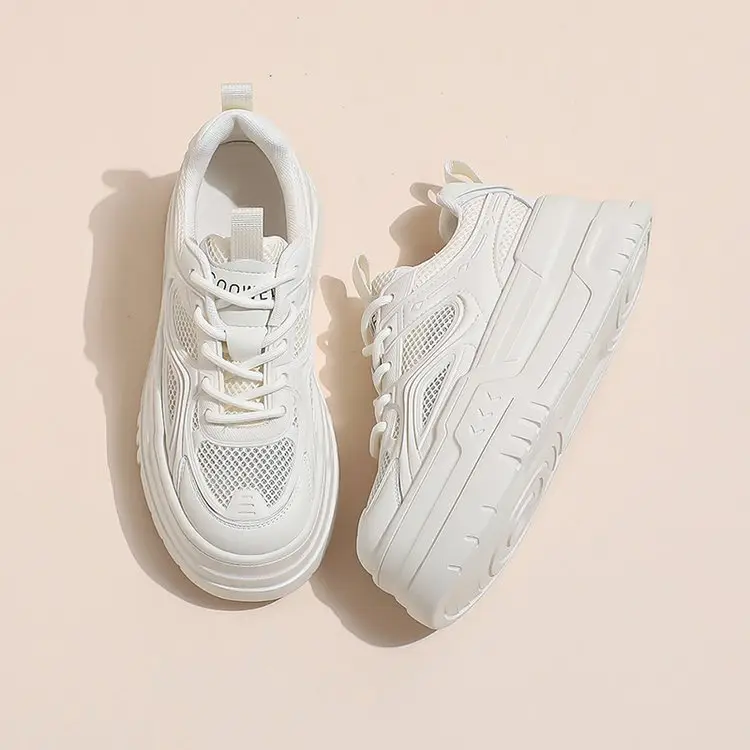 Women White Mesh Chunky Sneakers Small 2024 — feature 7