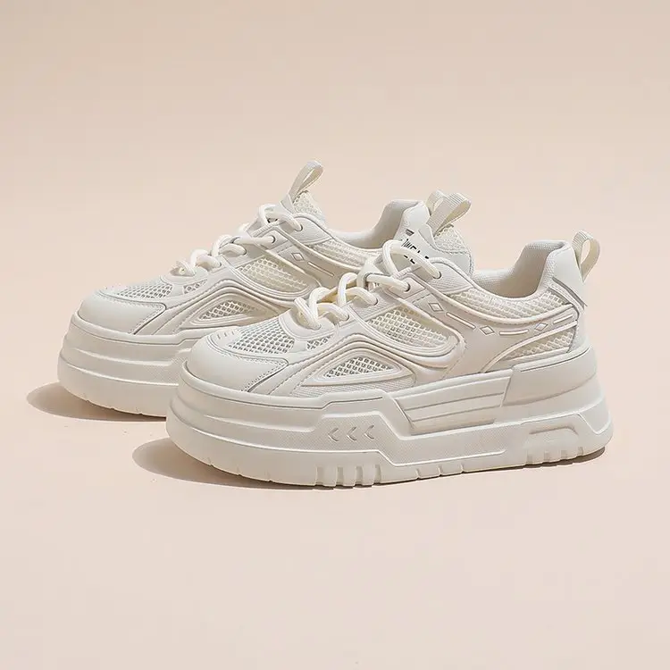 Women White Mesh Chunky Sneakers Small 2024 — feature 9