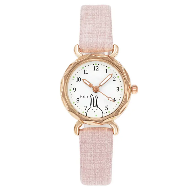 Japanese Style Women's Watch with Black Belt & Luminous Dial