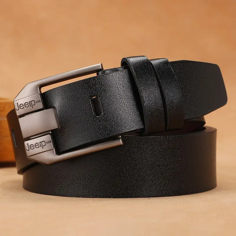 Men's Vintage Brown Leather Belt with Silver Buckle - Image 5
