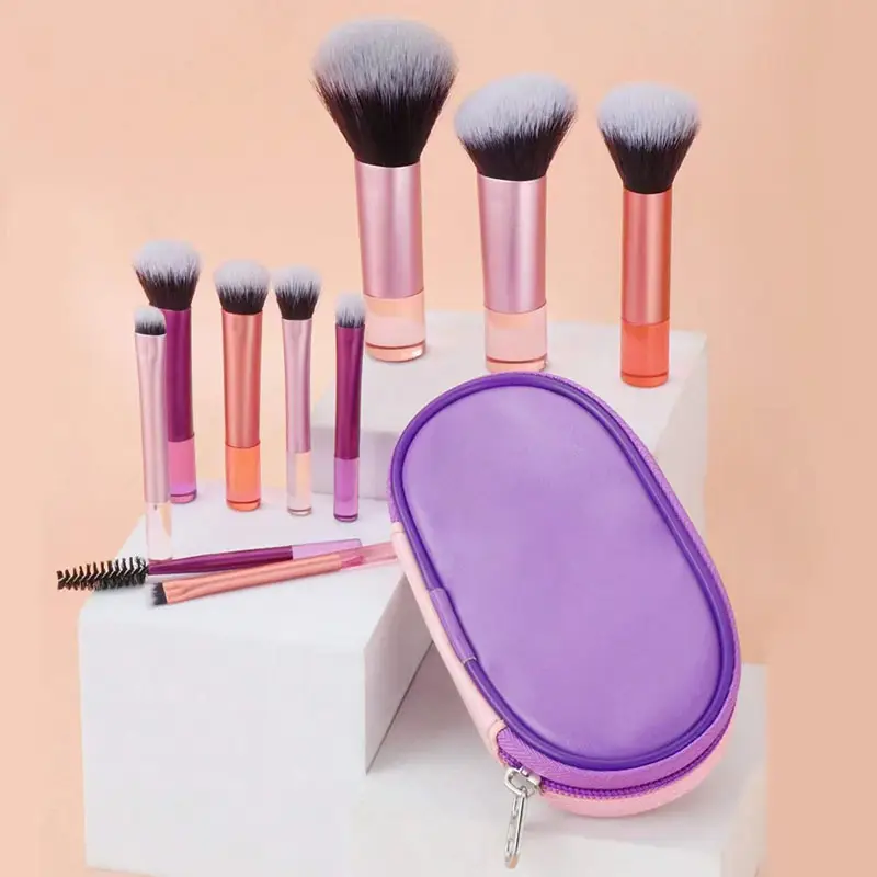 8-Piece Pink Makeup Brush Set for Flawless Makeup β feature 2