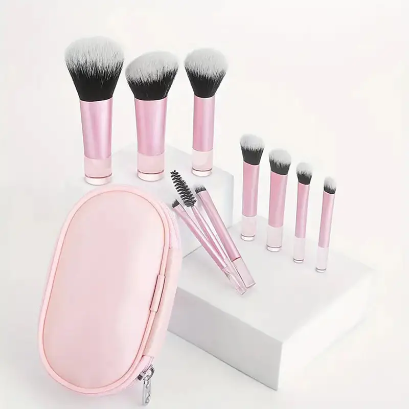 8-Piece Pink Makeup Brush Set for Flawless Makeup β feature 3