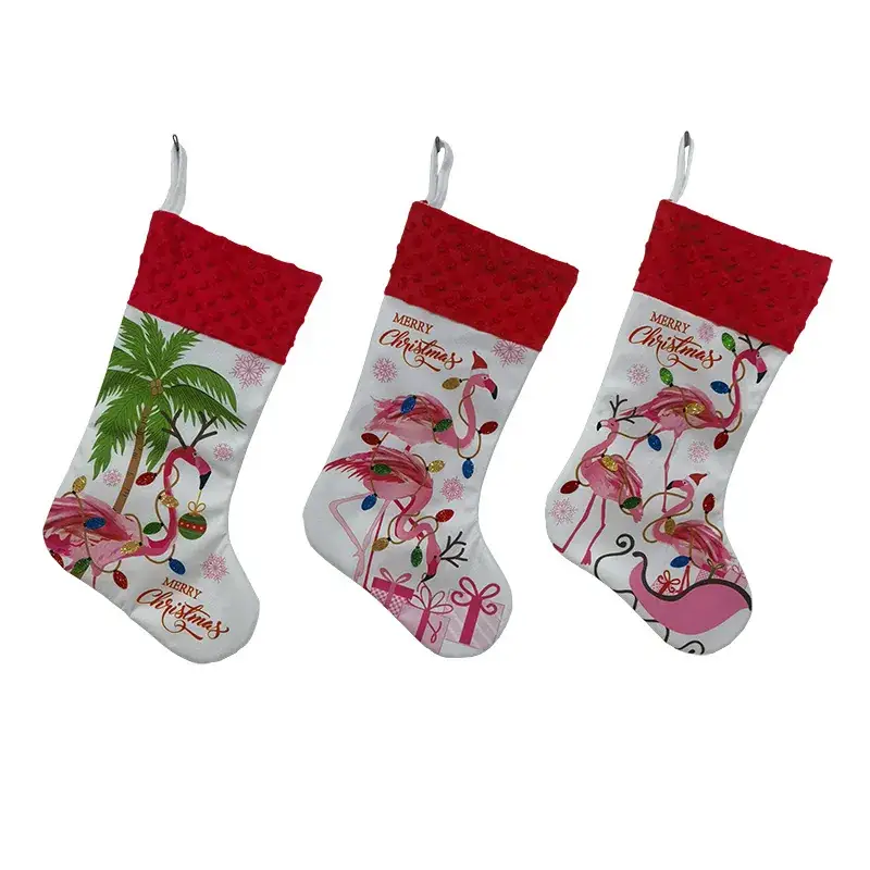 Christmas Stockings Set with Palm & Flower Design - Image 8