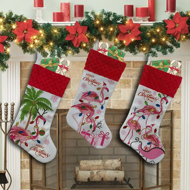 Christmas Stockings Set with Palm & Flower Design — feature 35