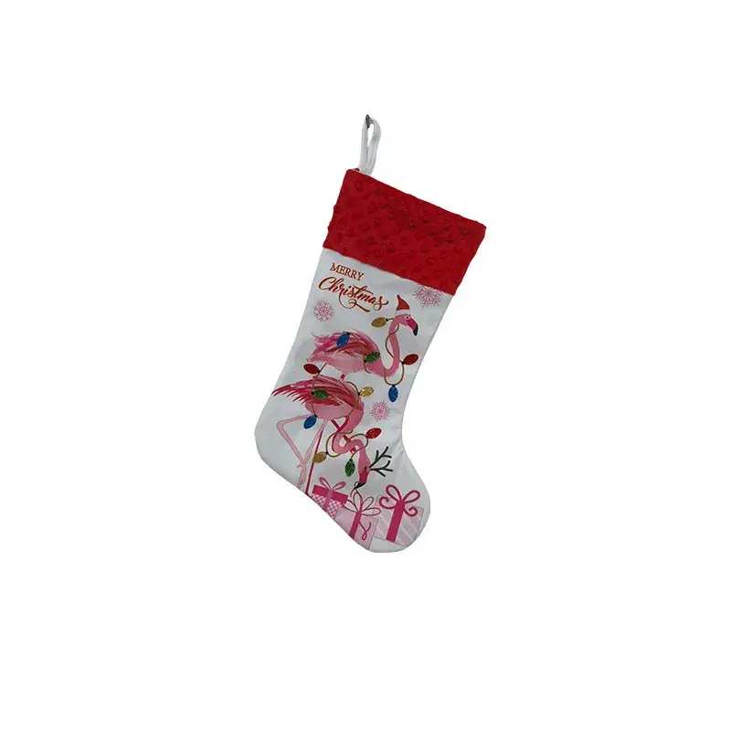 Christmas Stockings Set with Palm & Flower Design - Image 2