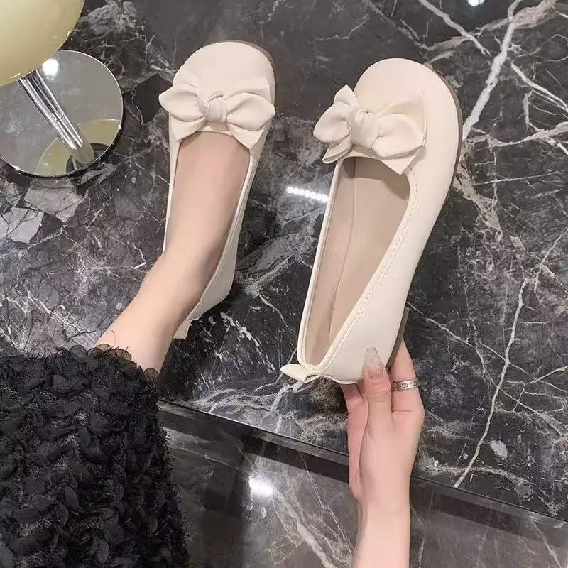Foreign Trade Women's Shoes Shallow Mouth Casual Shoes 2025 Spring New Versatile Work Clothing Flats Flats Heel Korean Style Trade Shoes - Image 5