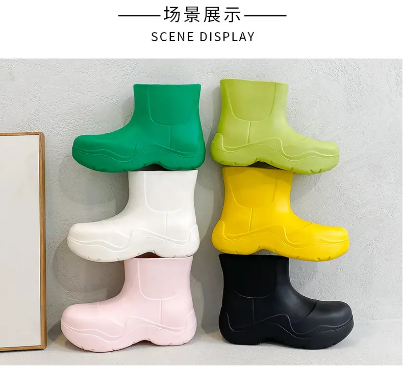 Internet Celebrity's Same Style Rain Boots, New Short Boots, Lightweight Thick-Soled Rubber Shoes for Students in Rainy Days, Waterproof, Non-Slip, Wear-Resistant Outdoor Water Shoes — feature 10