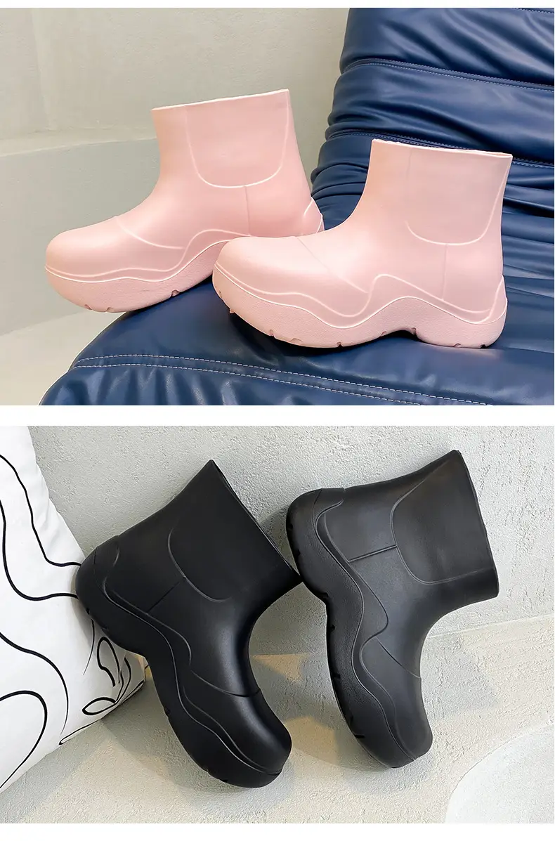 Internet Celebrity's Same Style Rain Boots, New Short Boots, Lightweight Thick-Soled Rubber Shoes for Students in Rainy Days, Waterproof, Non-Slip, Wear-Resistant Outdoor Water Shoes — feature 15
