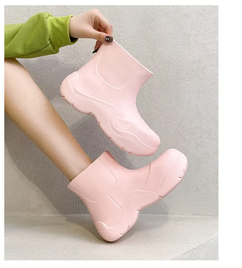 Internet Celebrity's Same Style Rain Boots, New Short Boots, Lightweight Thick-Soled Rubber Shoes for Students in Rainy Days, Waterproof, Non-Slip, Wear-Resistant Outdoor Water Shoes — feature 20