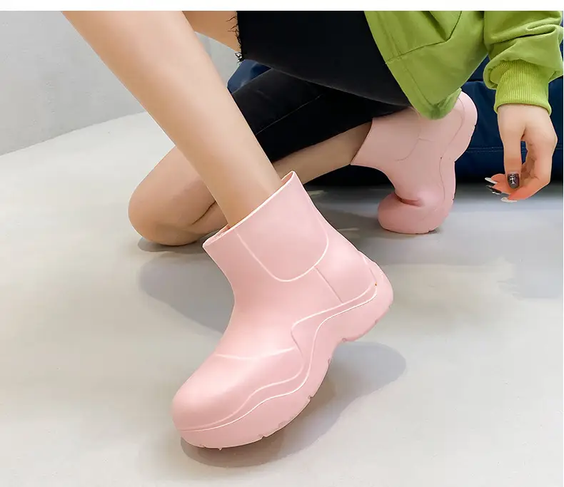 Internet Celebrity's Same Style Rain Boots, New Short Boots, Lightweight Thick-Soled Rubber Shoes for Students in Rainy Days, Waterproof, Non-Slip, Wear-Resistant Outdoor Water Shoes — feature 24