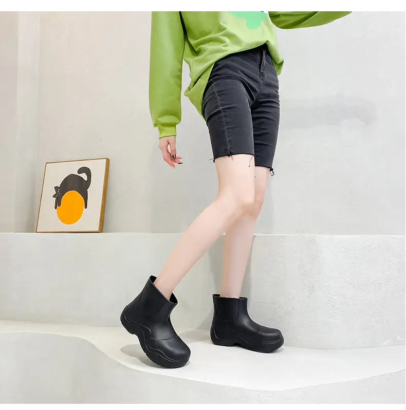 Internet Celebrity's Same Style Rain Boots, New Short Boots, Lightweight Thick-Soled Rubber Shoes for Students in Rainy Days, Waterproof, Non-Slip, Wear-Resistant Outdoor Water Shoes — feature 25