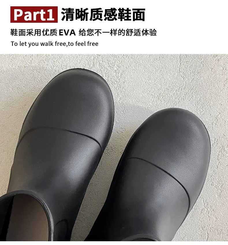Internet Celebrity's Same Style Rain Boots, New Short Boots, Lightweight Thick-Soled Rubber Shoes for Students in Rainy Days, Waterproof, Non-Slip, Wear-Resistant Outdoor Water Shoes — feature 6