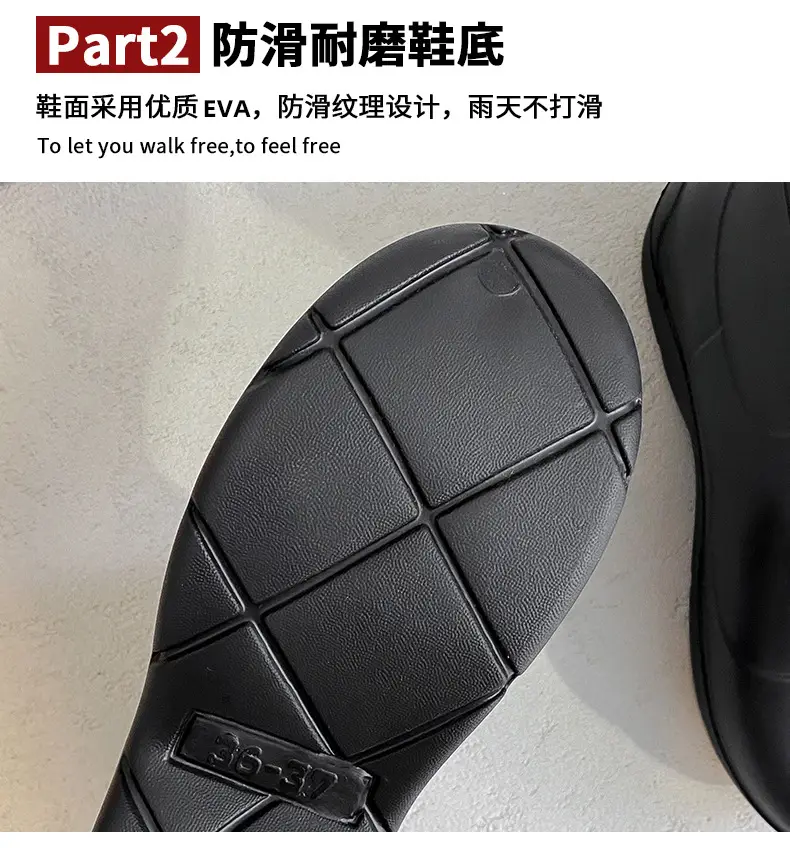 Internet Celebrity's Same Style Rain Boots, New Short Boots, Lightweight Thick-Soled Rubber Shoes for Students in Rainy Days, Waterproof, Non-Slip, Wear-Resistant Outdoor Water Shoes — feature 7