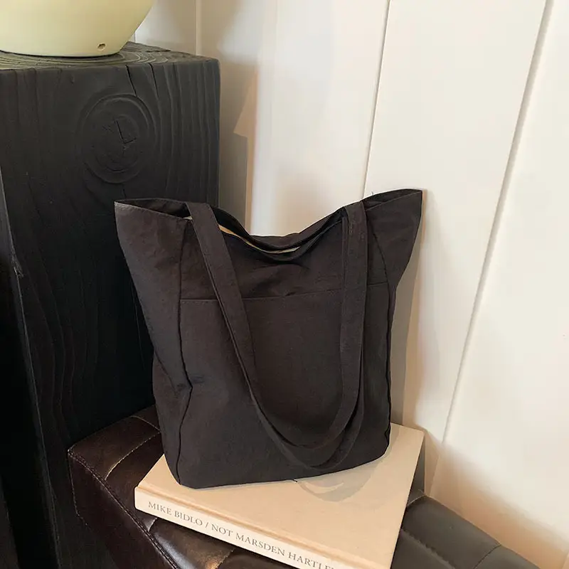 Large Capacity Beige Fabric Tote Bag for Women