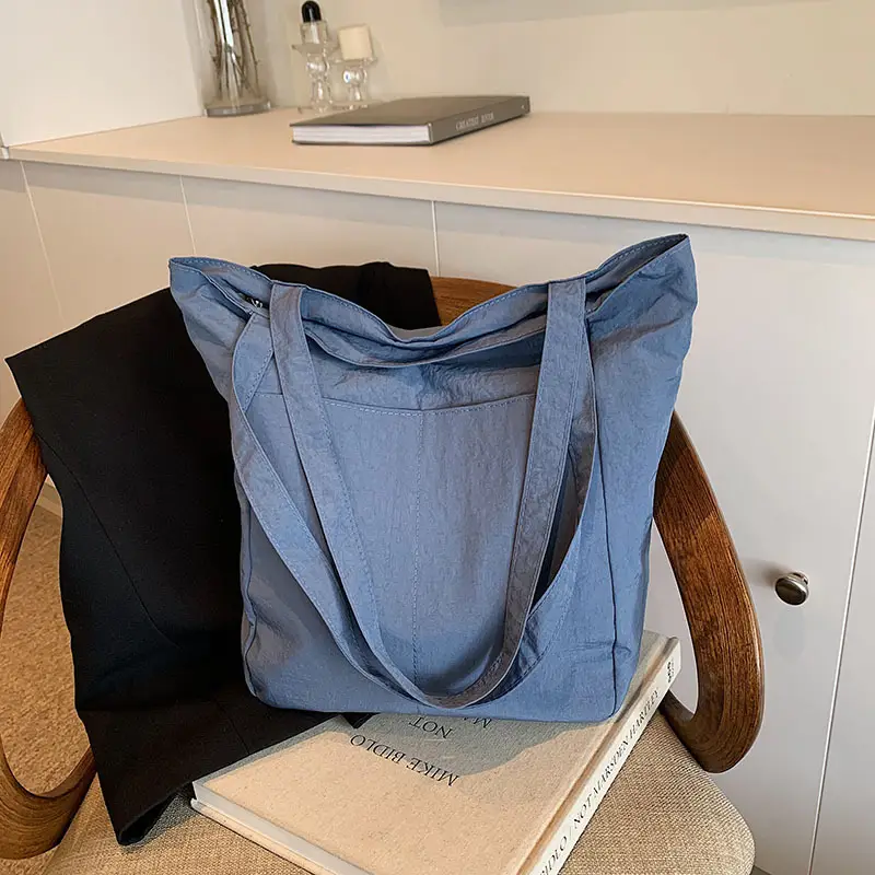 Large Capacity Beige Fabric Tote Bag for Women