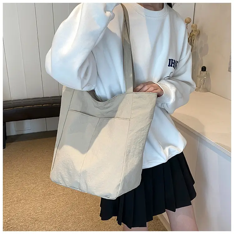 Large Capacity Beige Fabric Tote Bag for Women — feature 10