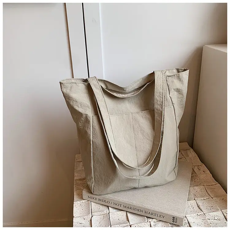 Large Capacity Beige Fabric Tote Bag for Women — feature 24