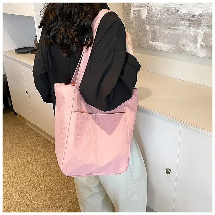 Large Capacity Beige Fabric Tote Bag for Women — feature 7