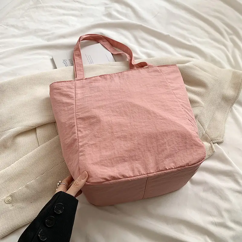 Large Capacity Beige Fabric Tote Bag for Women