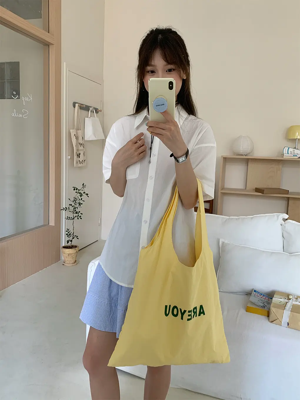 Fresh Summer Large Capacity Blue Shoulder Bag — feature 19