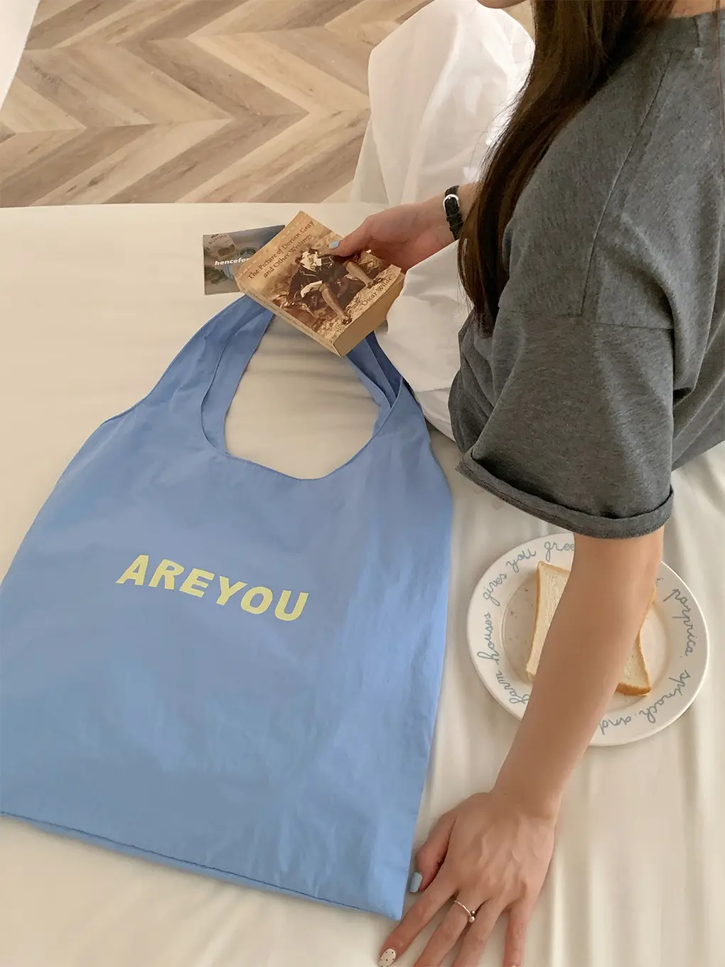 Fresh Summer Large Capacity Blue Shoulder Bag — feature 9