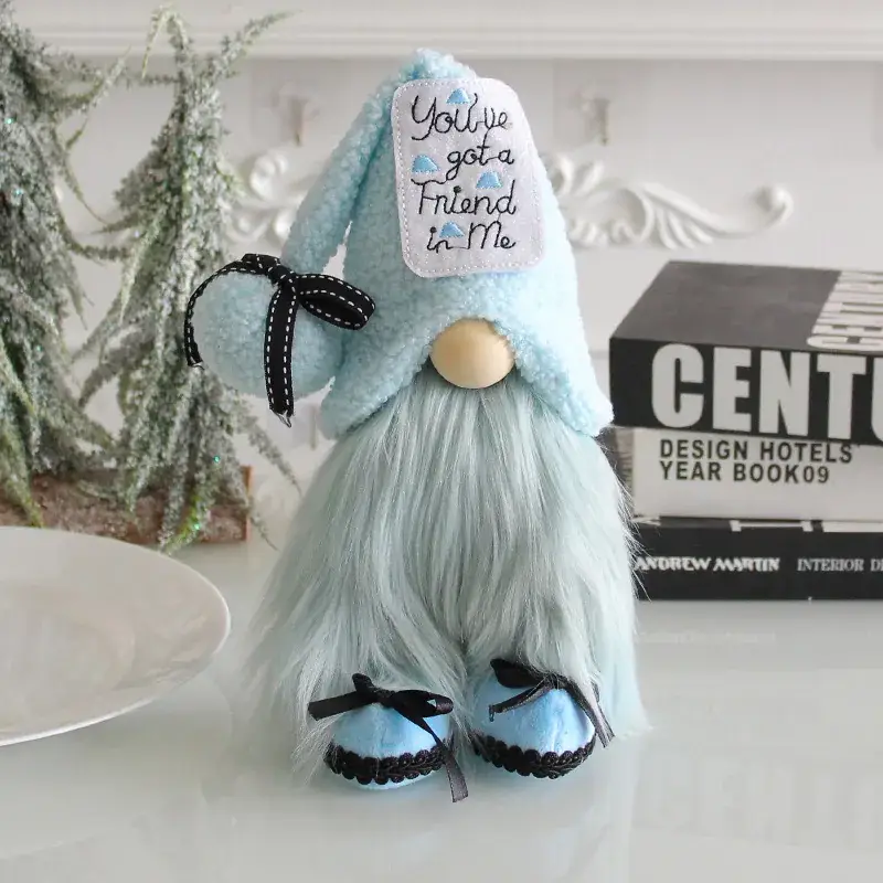 Blue Fabric Friends Doll for Kids Holiday Decor - Image 3