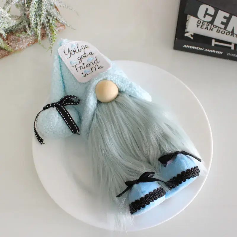 Blue Fabric Friends Doll for Kids Holiday Decor - Image 4