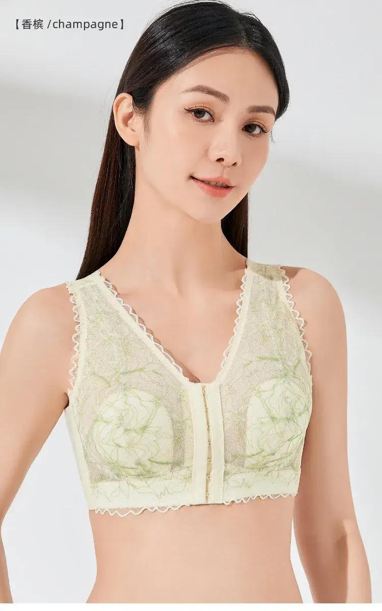 Front Open Buckle Bra Summer Thin Back Underwear Women — feature 18