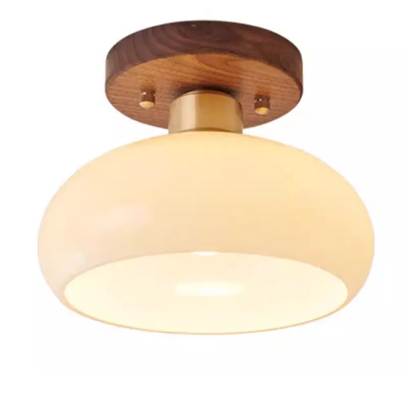 Corridor Light, Aisle Light, Light Luxury Walnut Brass Chinese Ceiling Light, Retro Wabi-Sabi Style Entrance Balcony Light - Image 8